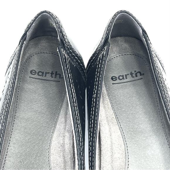 Earth Vista Nova Ballet Flat Shoes Size 10 Black Perforated Leather Breathable - Picture 9 of 16